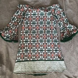 Off Shoulder Geometric Dress